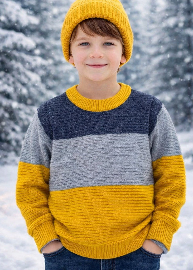 Boys Colorblock Winter Knit Sweater