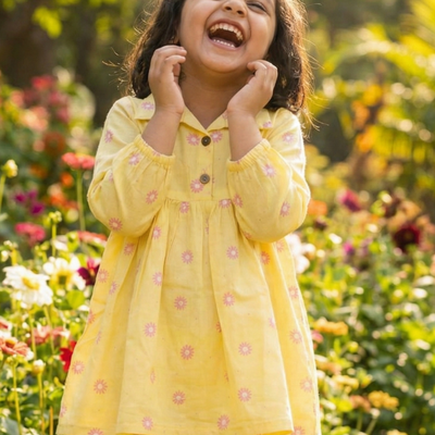 Girls Floral Print Cotton Co-Ord Set