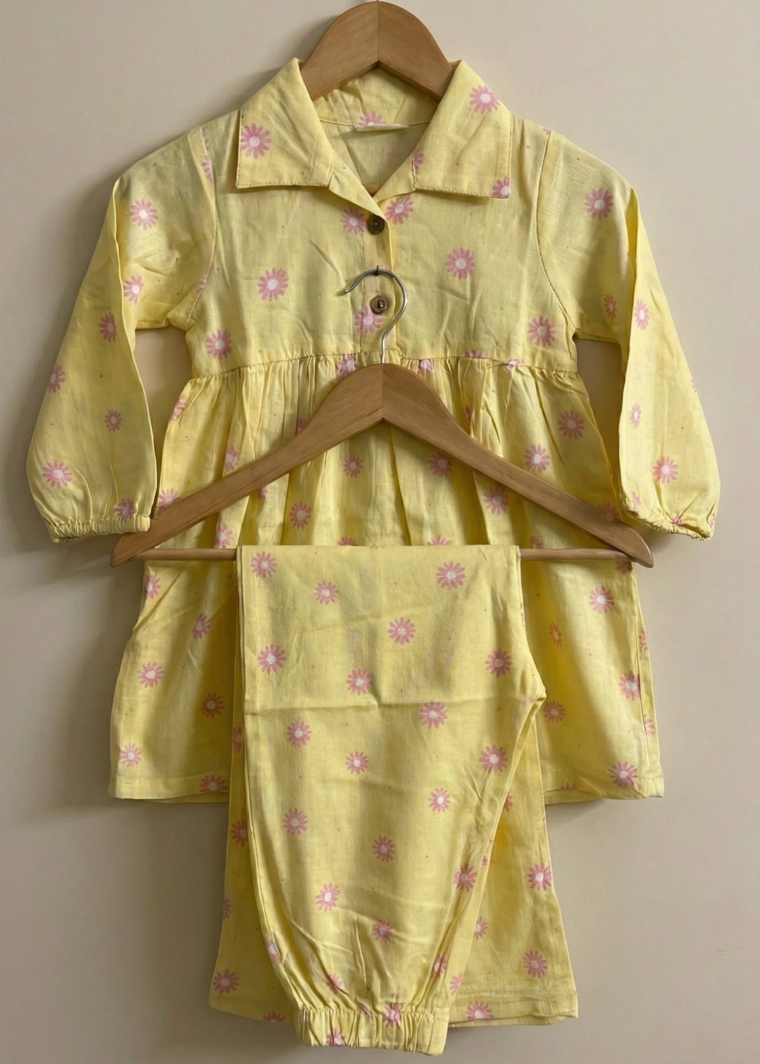 Girls Floral Print Cotton Co-Ord Set