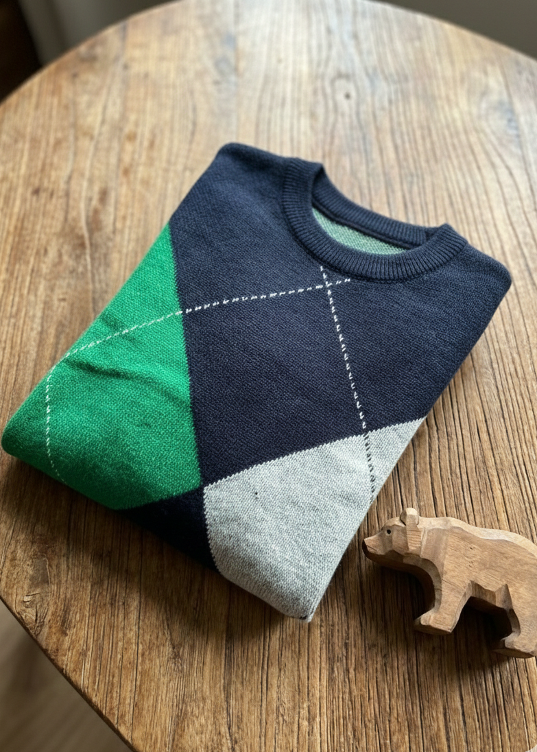 Boys Argyle Knit Sweater