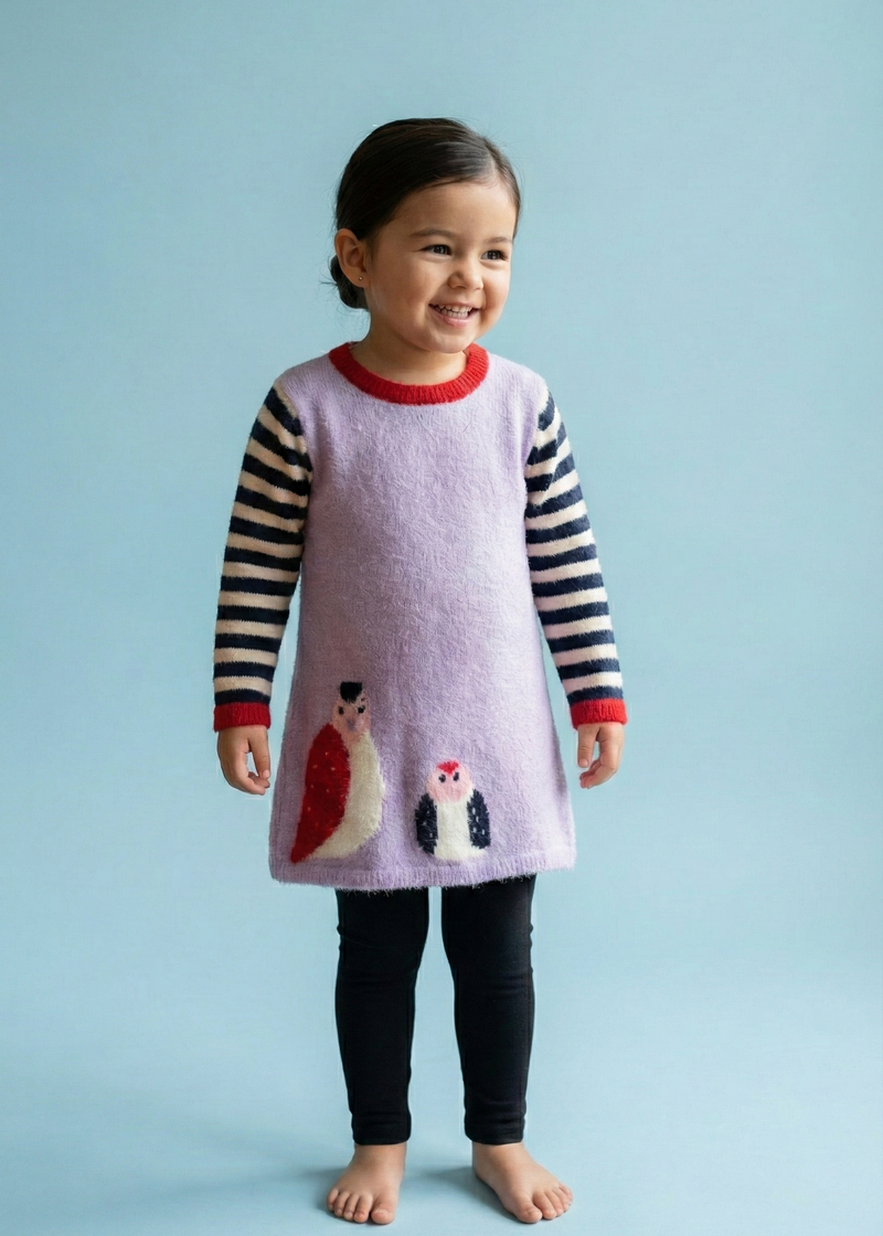 Girls Animal Patch Knit Sweater